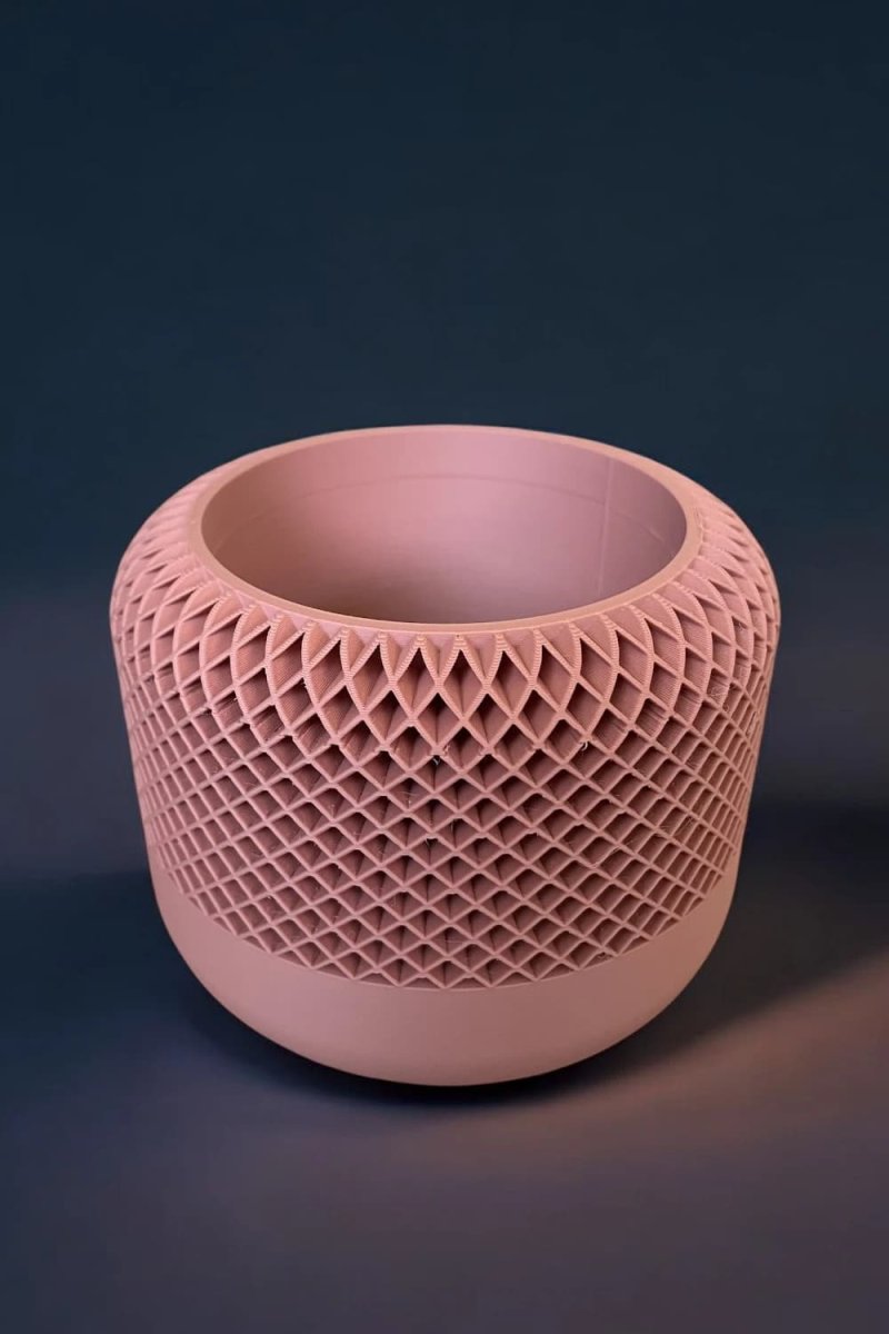 Pot de fleurs texturé – TerraCotta mat – Design élégant imprimé en PLA