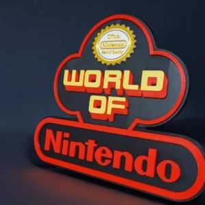 Plaque enseigne – World of Nintendo (version nuage rétro)