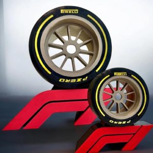 Logo F1 & pneus Pirelli 3D – Déco sport auto / Cadeau fan de Formule 1