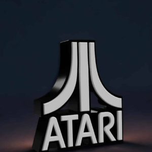 Logo Atari 3D – Déco rétro gaming / Cadeau fan jeux vidéo