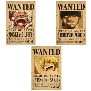 Avis de recherche One Piece Luffy, Zoro & Sanji