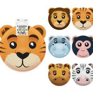 6 Assiettes animaux de la jungle
