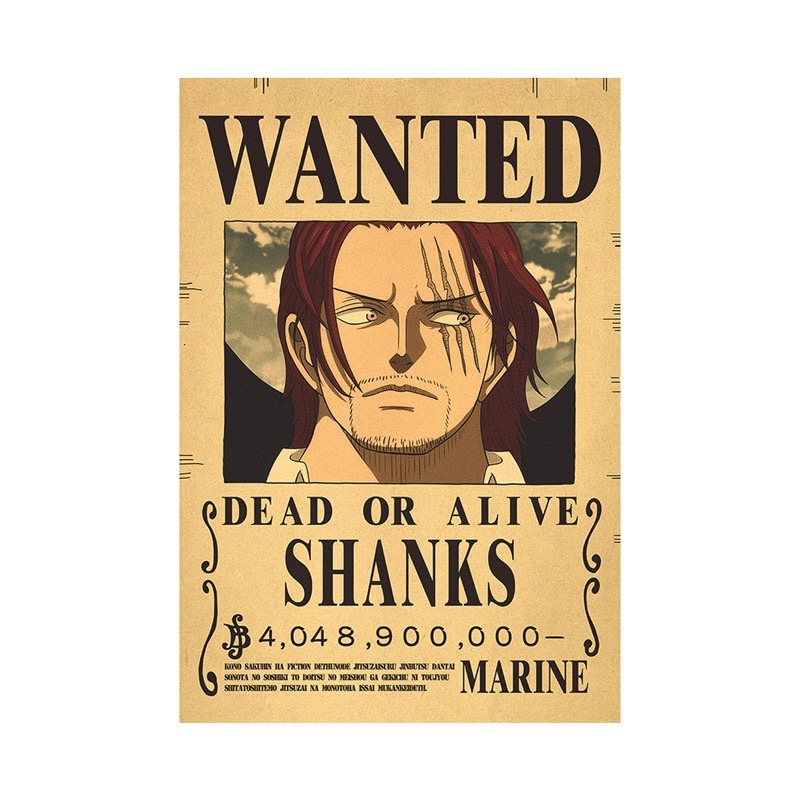 Avis de recherche Empereur One Piece Luffy, Shanks, Baggy & Barbe Noire – Image 4