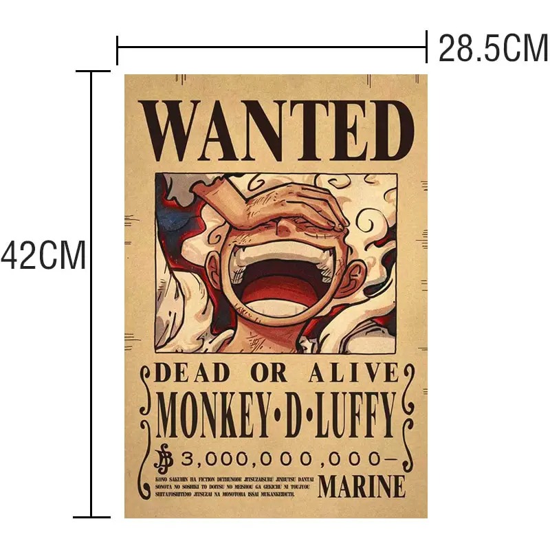 Avis de recherche Empereur One Piece Luffy, Shanks, Baggy & Barbe Noire – Image 3