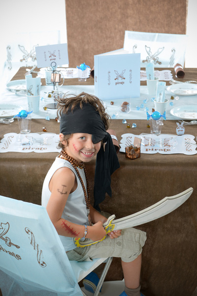 Sachet de 20 serviettes en papier bleues Pirates – Image 4